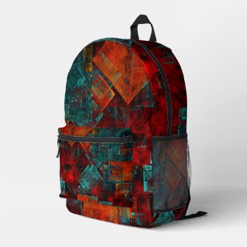 Abstract Modern Colourful Cool Artistic Pattern Printed Backpack by OniArts at Zazzle