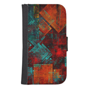 Abstract Modern Colourful Cool Artistic Pattern Galaxy S4 Wallet Case