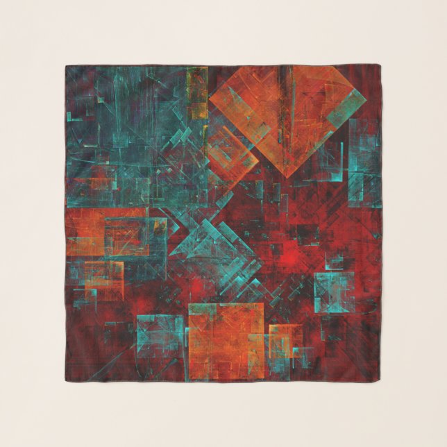Abstract Modern Colourful Cool Artistic Pattern Scarf (Front)