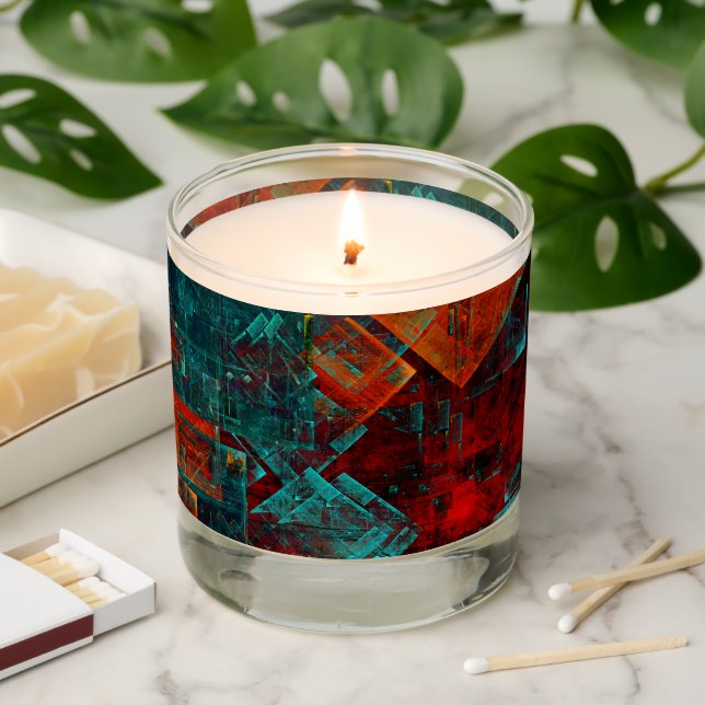 Abstract Modern Colourful Cool Artistic Pattern Scented Candle (Lit)