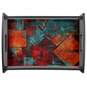 Abstract Modern Colourful Cool Artistic Pattern Serving Tray