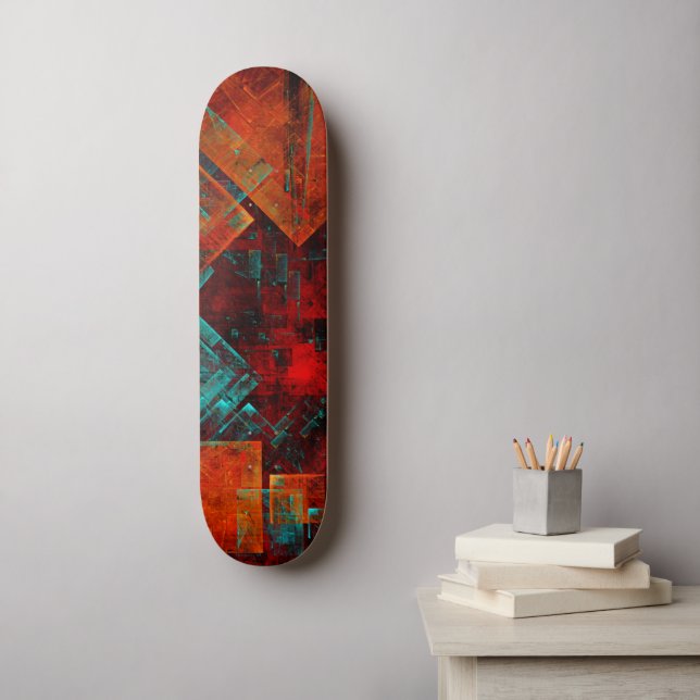 Abstract Modern Colourful Cool Artistic Pattern Skateboard (Wall Art)