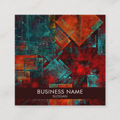 Abstract Modern Colourful Cool Artistic Pattern Square Business Card