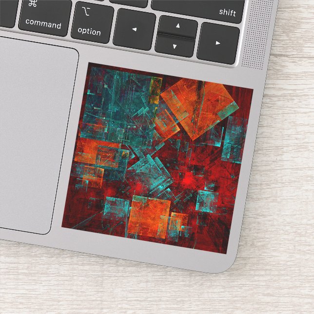 Abstract Modern Colourful Cool Artistic Pattern Sticker (Detail)