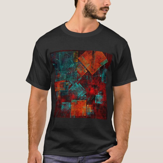 Abstract Modern Colourful Cool Artistic Pattern T-Shirt (Front)