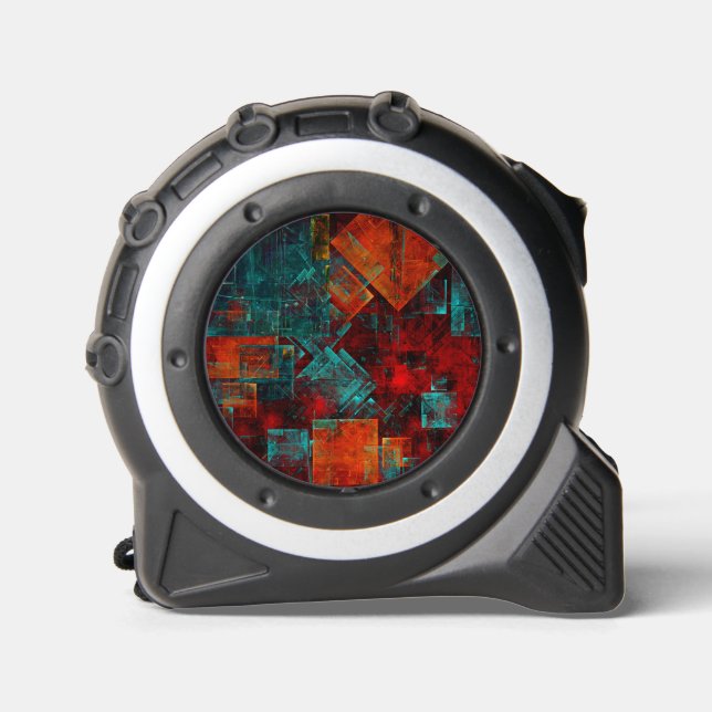 Abstract Modern Colourful Cool Artistic Pattern Tape Measure (Front)
