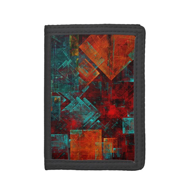 Abstract Modern Colourful Cool Artistic Pattern Trifold Wallet (Front Vertical)