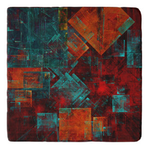 Abstract Modern Colourful Cool Artistic Pattern Trivet