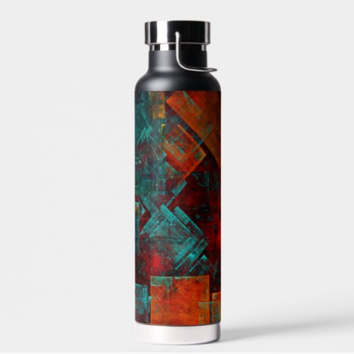 Abstract Modern Colourful Cool Artistic Pattern Water Bottle