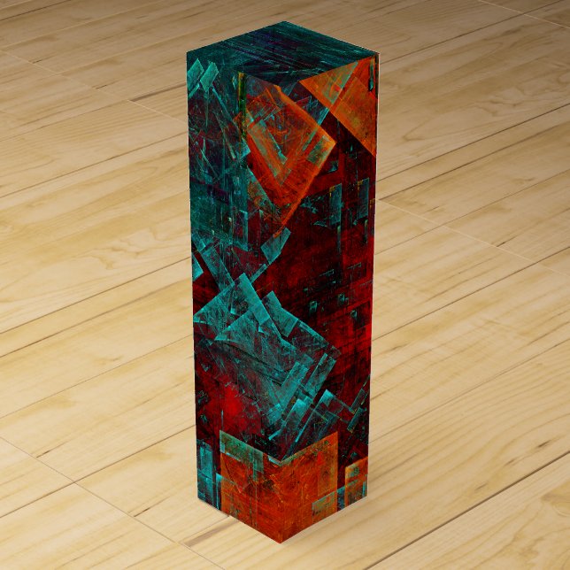 Abstract Modern Colourful Cool Artistic Pattern Wine Box (Front)