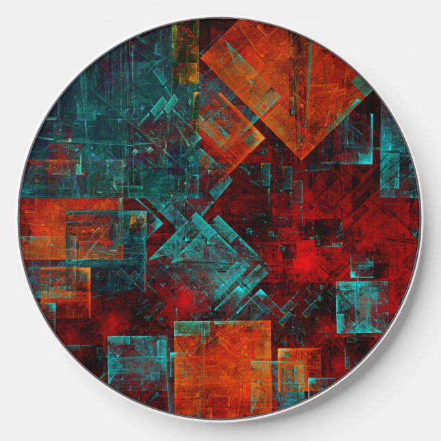 Abstract Modern Colourful Cool Artistic Pattern Wireless Charger (Front)