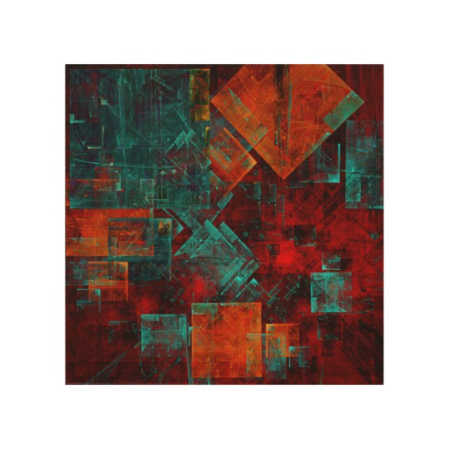 Abstract Modern Colourful Cool Artistic Pattern Wood Wall Art (Front)
