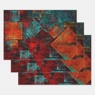 Abstract Modern Colourful Cool Artistic Pattern Wrapping Paper Sheets