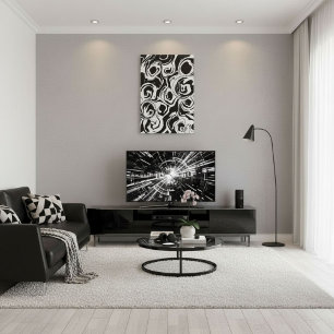  Abstract modern contemporary  circle shapes Canvas Print