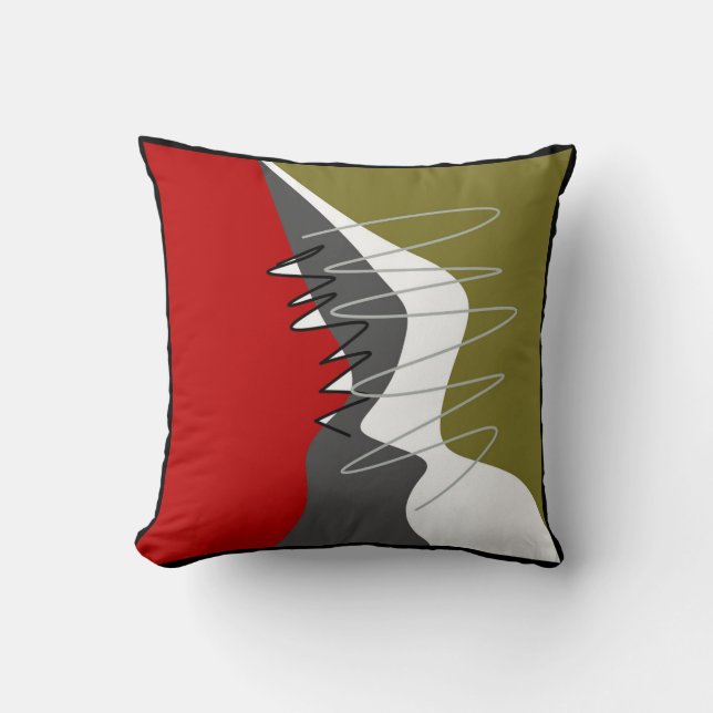 Abstract, Modern, Creative, Applique Throw Pillow (Front)
