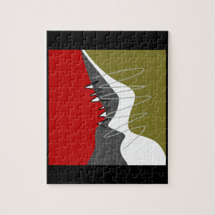 Abstract, Modern, Creative, Applique Throw Pillow Jigsaw Puzzle