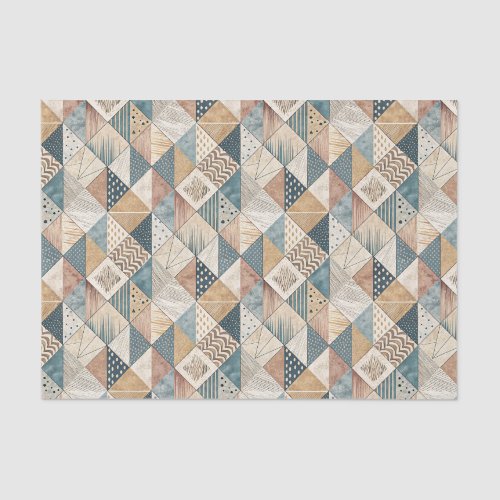 Abstract Modern Cubist Geometric Triangle Pattern Tissue Paper