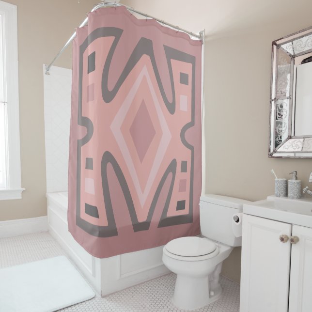 Abstract Modern Deco African Boho pattern Shower Curtain (In Situ)
