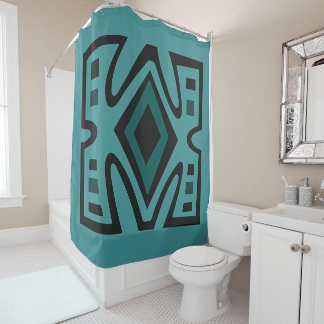 Abstract Modern Deco African boho pattern Shower Curtain (In Situ)