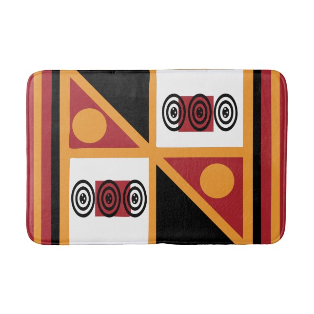 Abstract Modern Deco art African boho pattern Bath Mat (Front)