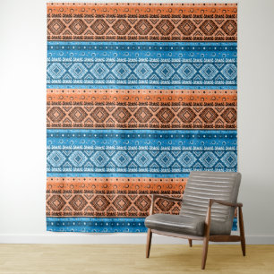 Abstract modern decor ornamental geometrical patch tapestry