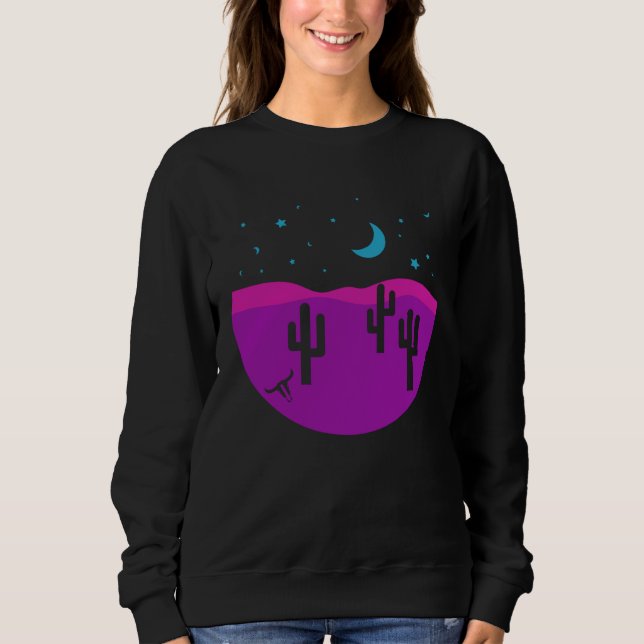 Abstract Modern Desert Southwest Cactus Western Sc Sweatshirt (Front)