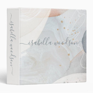 Abstract Modern Earthy Watercolor Shapes Textures 3 Ring Binder
