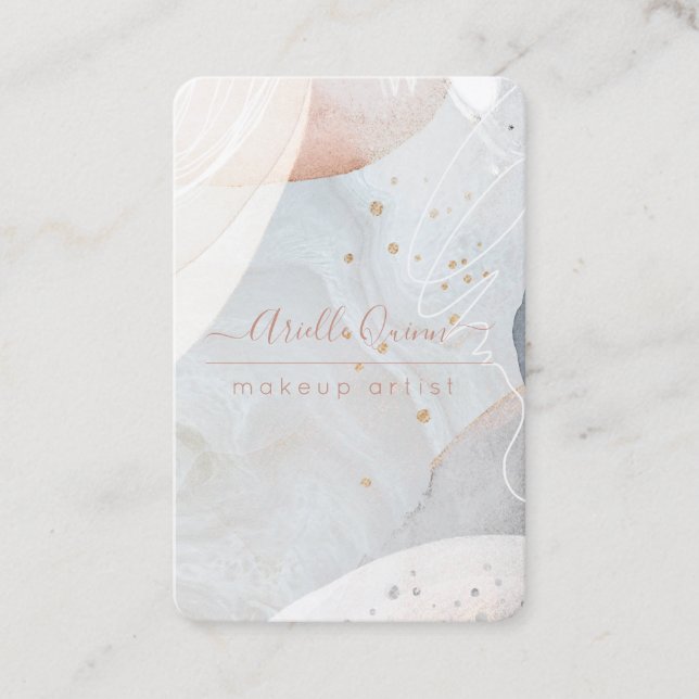 Abstract Modern Earthy Watercolor Square Business  Business Card (Front)