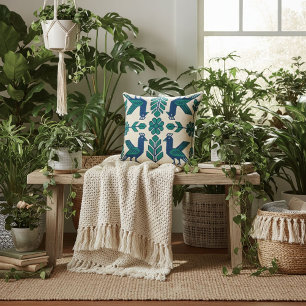  Abstract modern elegant motifs floral  Throw Pillow