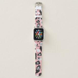 Abstract Modern Eye & Lips Pattern Apple Watch Band