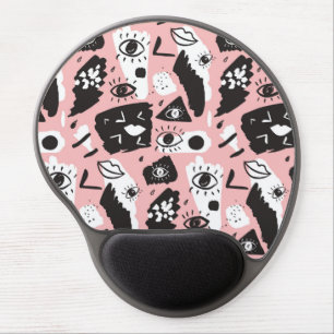 Abstract Modern Eye & Lips Pattern Gel Mouse Pad