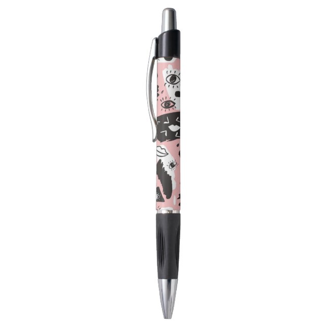 Abstract Modern Eye & Lips Pattern Pen (Top (Vertical))