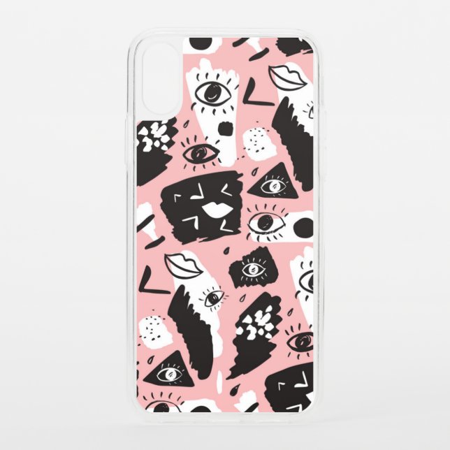 Abstract Modern Eye & Lips Pattern Uncommon iPhone Case (Back)