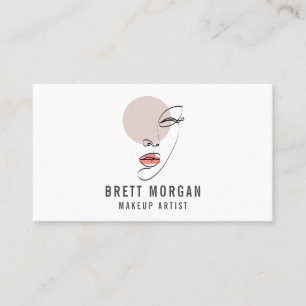 Abstract Modern Face Makeup Artist Business Card
