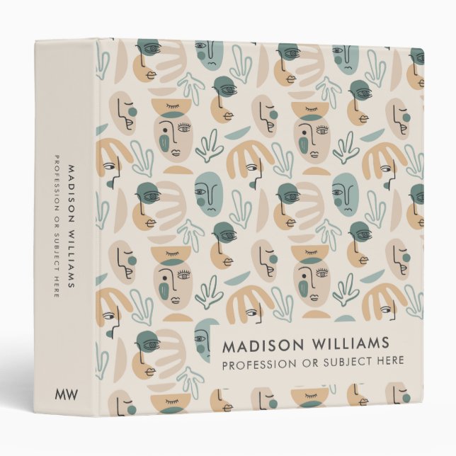 Abstract Modern Faces Custom Professional Binder (Front/Spine)