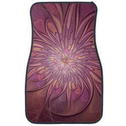 Abstract Modern Floral Fractal Art Berry Colors Car Floor Mat