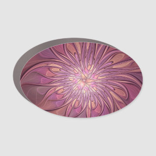 Abstract Modern Floral Fractal Art Berry Colors Car Magnet
