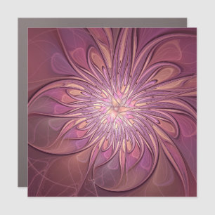 Abstract Modern Floral Fractal Art Berry Colors Car Magnet