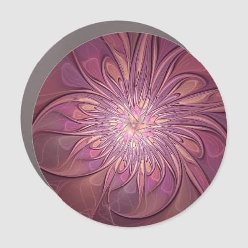Abstract Modern Floral Fractal Art Berry Colors Car Magnet