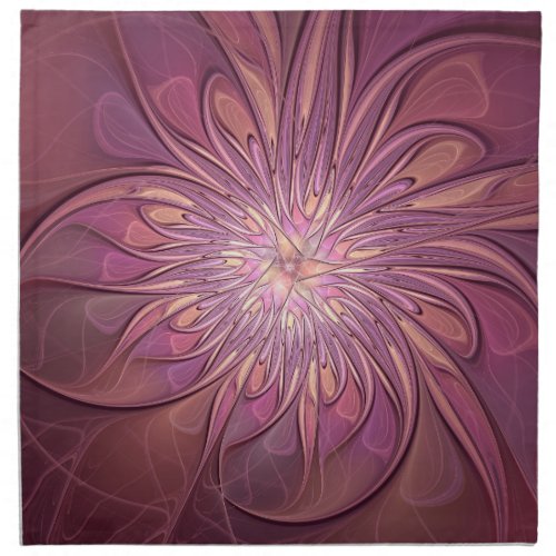 Abstract Modern Floral Fractal Art Berry Colors Cloth Napkin