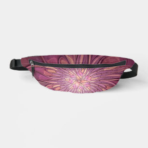 Abstract Modern Floral Fractal Art Berry Colors Fanny Pack