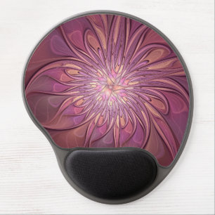 Abstract Modern Floral Fractal Art Berry Colors Gel Mouse Pad