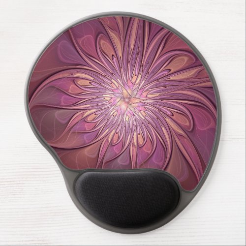 Abstract Modern Floral Fractal Art Berry Colors Gel Mouse Pad