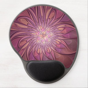 Abstract Modern Floral Fractal Art Berry Colors Gel Mouse Pad