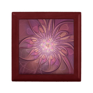 Abstract Modern Floral Fractal Art Berry Colors Gift Box