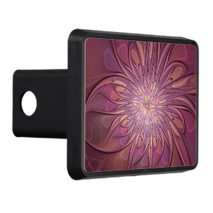 Abstract Modern Floral Fractal Art Berry Colors Hitch Cover