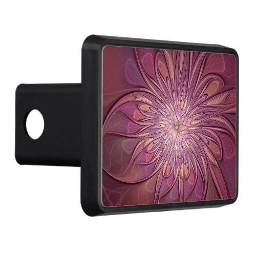 Abstract Modern Floral Fractal Art Berry Colors Hitch Cover