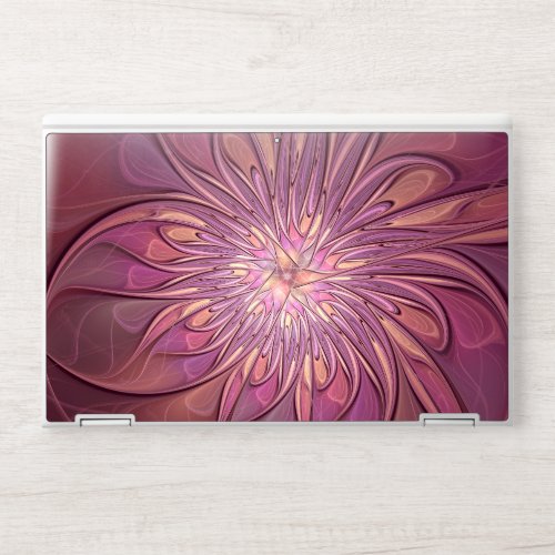 Abstract Modern Floral Fractal Art Berry Colors HP Laptop Skin