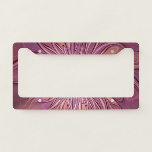 Abstract Modern Floral Fractal Art Berry Colors License Plate Frame