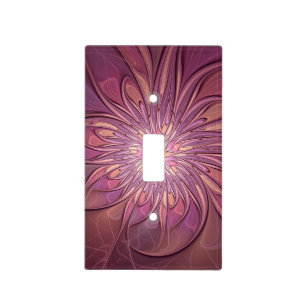 Abstract Modern Floral Fractal Art Berry Colors Light Switch Cover